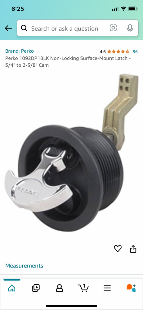 PERCO Surface Mount Latch Handle - Replacement Handle 3D Resin Printed Polymer