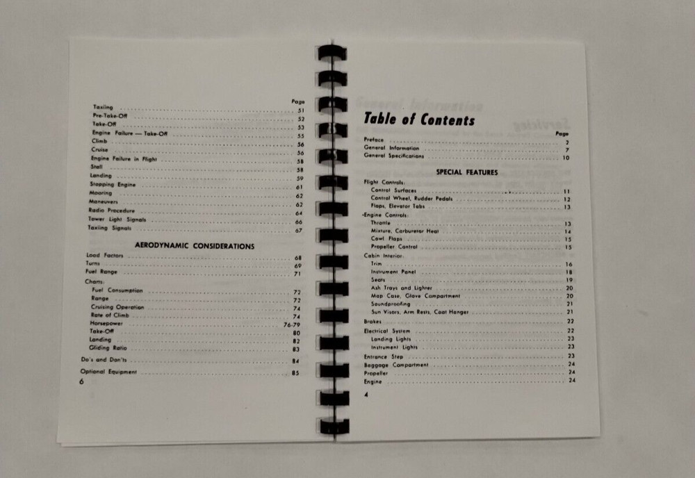 Beechcraft Bonanza Model E35 Owner's Manual-Copy