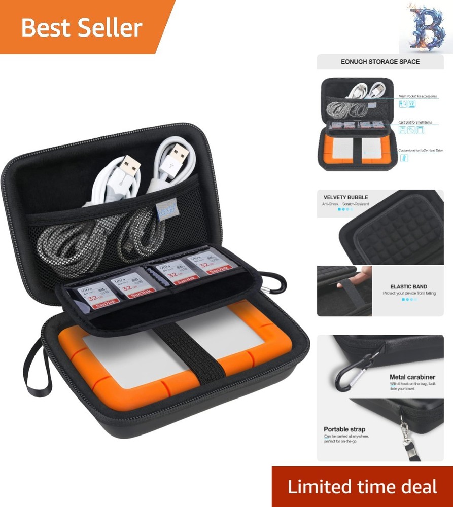Compact Portable Carrying Case for USB Hard Drives - Extra Storage & Protection