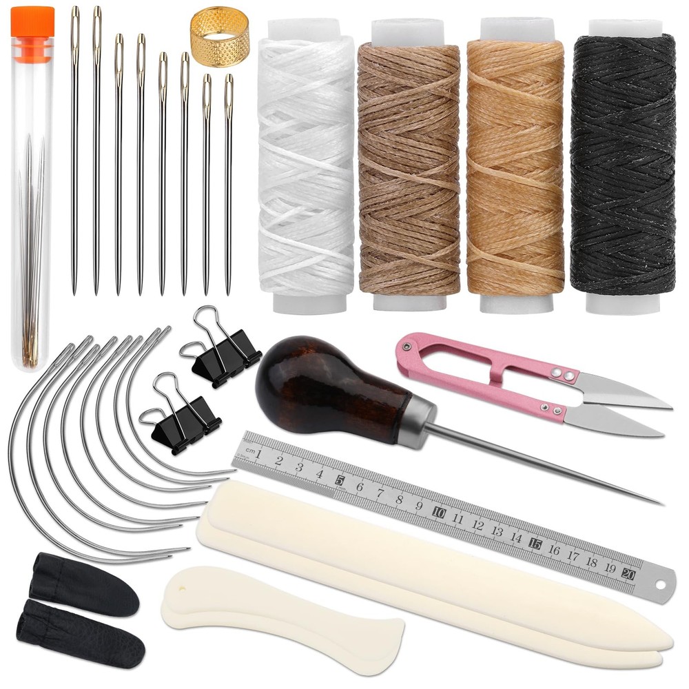 33 Pcs Book Binding Kits 4 Pcs Bone Folder Paper Creaser Paper Folding Tool B...
