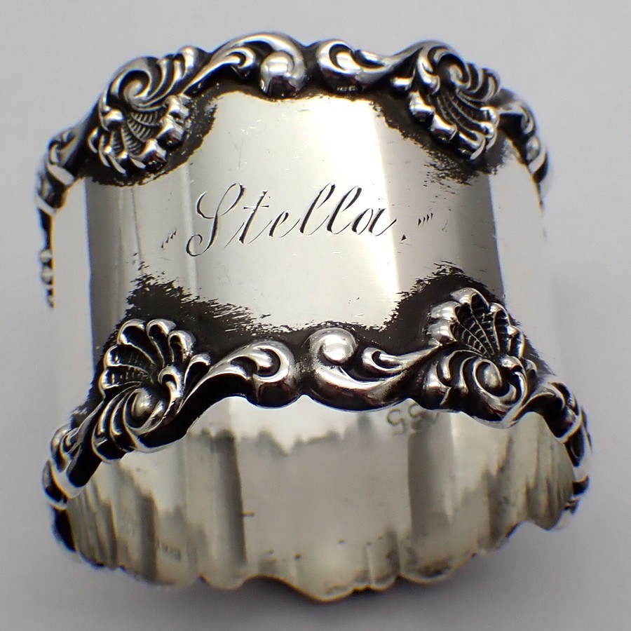 Shell Scroll Napkin Ring Towle Sterling Silver Mono Stella