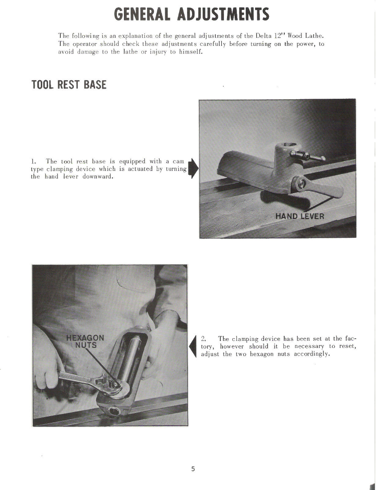 Rockwell Delta Model 46-204 & others 12" Wood Lathe Vari & 4 Speed Manual #853