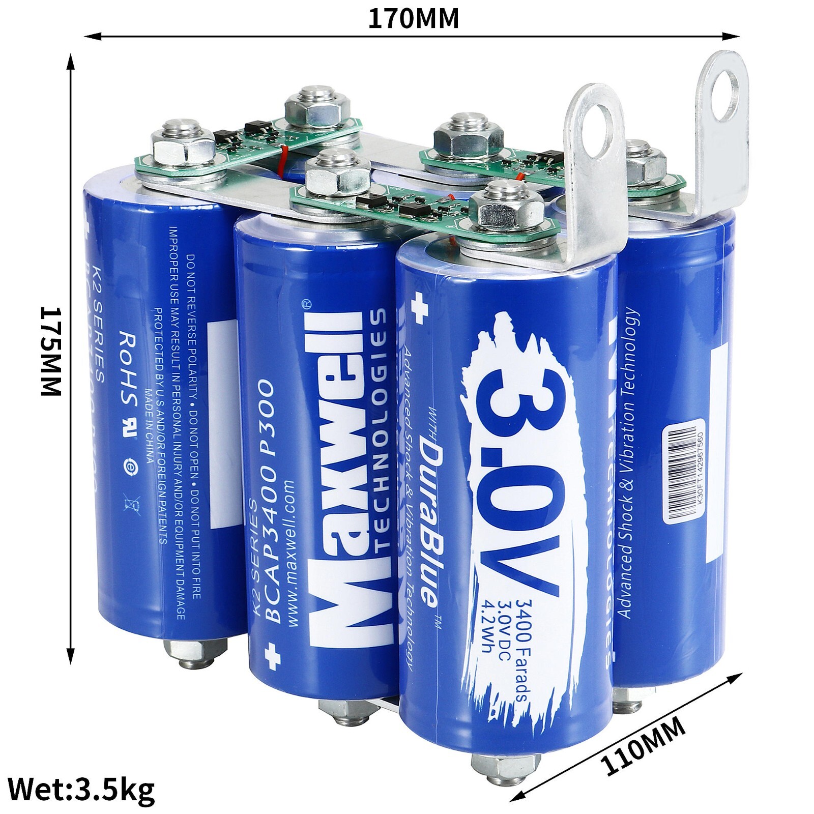 Maxwell 18V 566F Super Audio Capacitor Battery 6pcs 3V 3400Farads solar battery