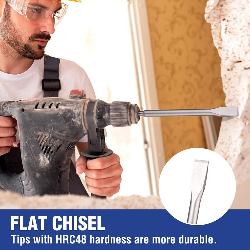 WORKPRO 16PC SDS-Plus Rotary Hammer Drill Bits and Chisel Set for Concrete Stone