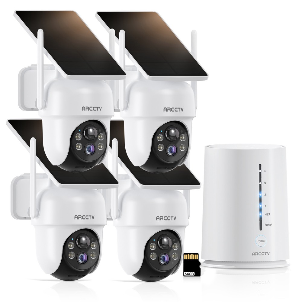ARCCTV 4MP Solar Battery Security Camera System Outdoor Wireless IP Night Vision