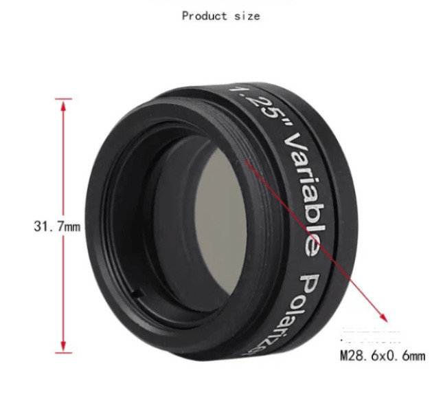 1.25" Astronomical Telescope Adjustable Linear Variable Polarizer Filter