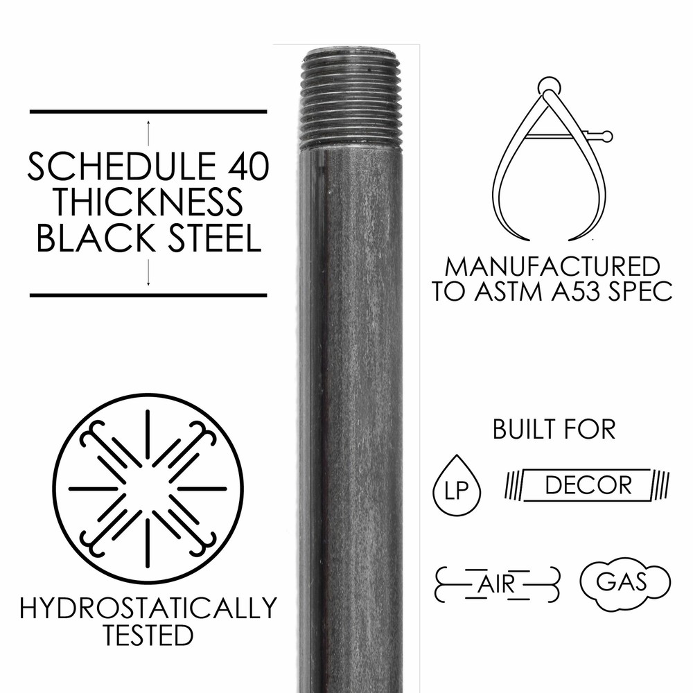 1/2 in. X 36 in. Black Pipe 4 Pack