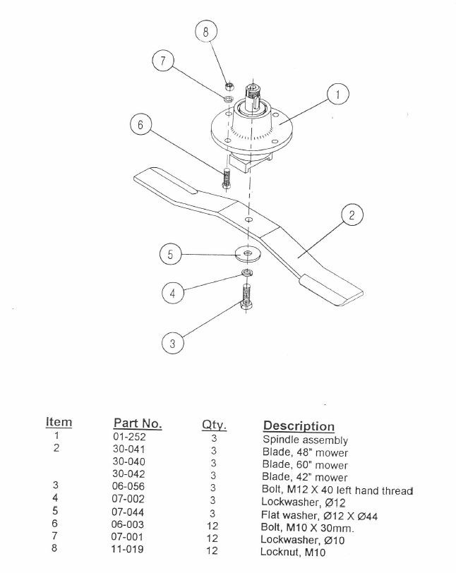 Spindle - LMG, Lowery, Servis Breeze, Worksaver Mower (01-252)