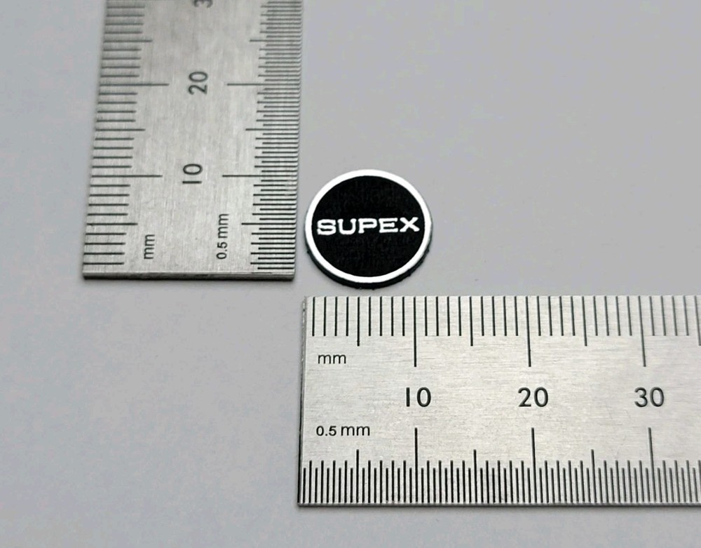 Supex Headshell Small Badge Logo Emblem Silver With 3M Adhesive