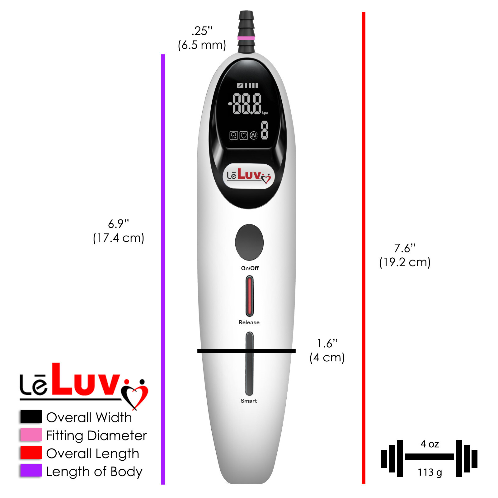 LeLuv Penis Pump Smart Magna LCD Handle | 9" or 12" Length Wide Flange Cylinders