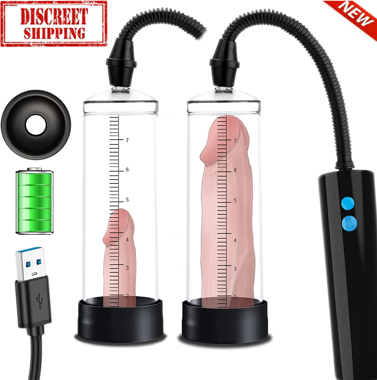 2025 upgrade Vacuum Electric Penis Pump Rechargeable Male Penis Enlarger & LUBE
