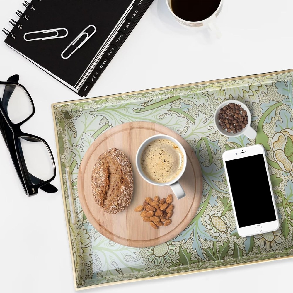 Plastic decorative tray with handle