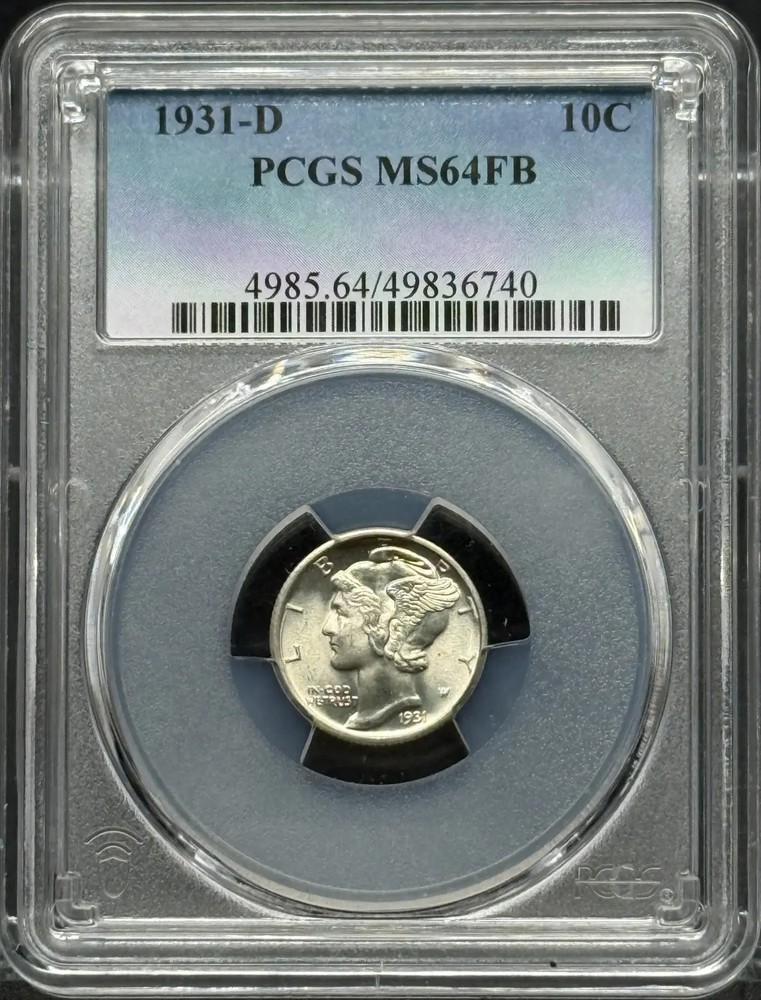 1931 D Mercury Dime PCGS MS-64 FB
