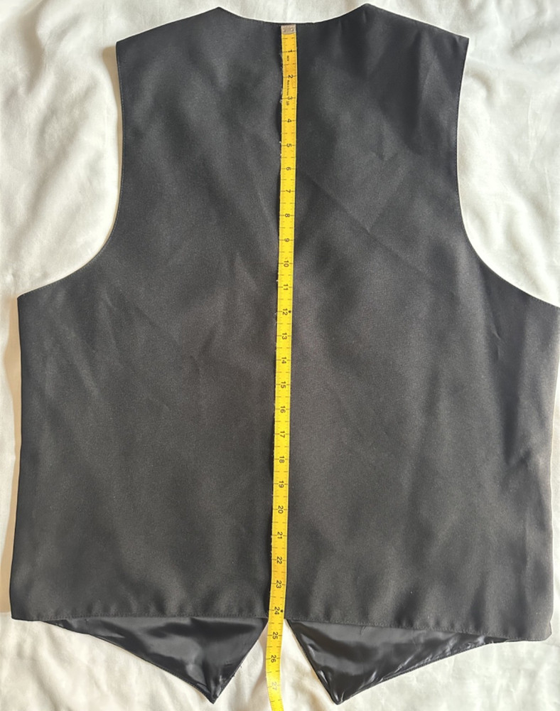 Black Vest Sz L Comfort Polyester 5-Button Full Back Fully Lined with Pockets