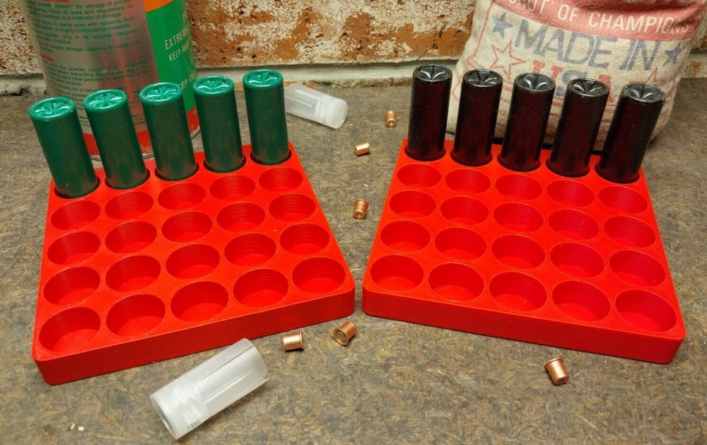 12 Gauge Shot Shell Reloading Tray/Block  25 Shells - 2 Pack