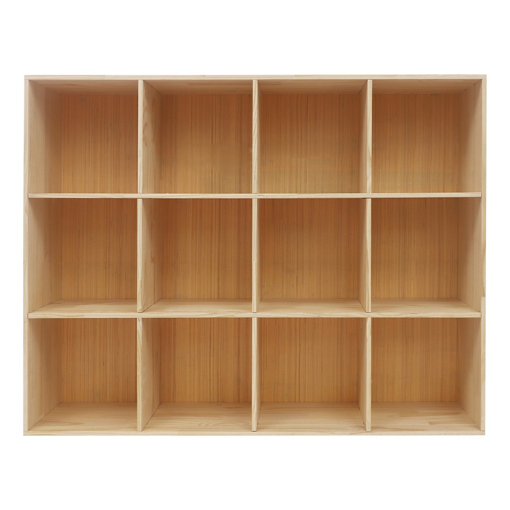 3 Tiers Storage Cabinet Rectangular 12-Cube Storage Shelf Bookcase 120cm