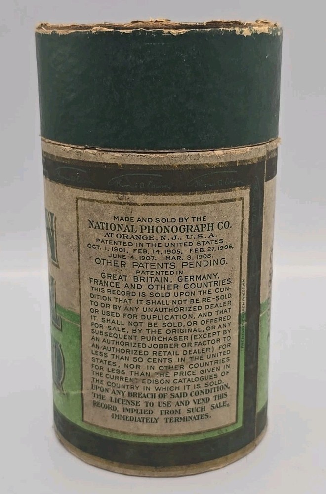 Edison Amberol Record Canister 377 Record 443 Note U278