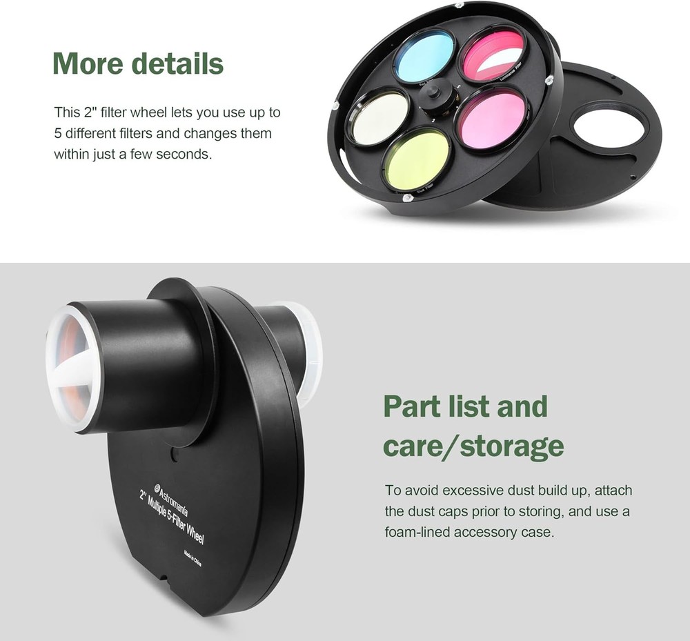 Astromania 2" Multiple 5-Position Filter Wheel for 2