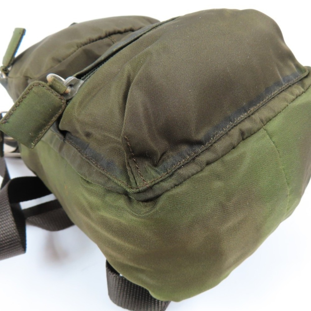 PRADA Triangle Logo Mini Rucksack Backpack Nylon Brown From Japan