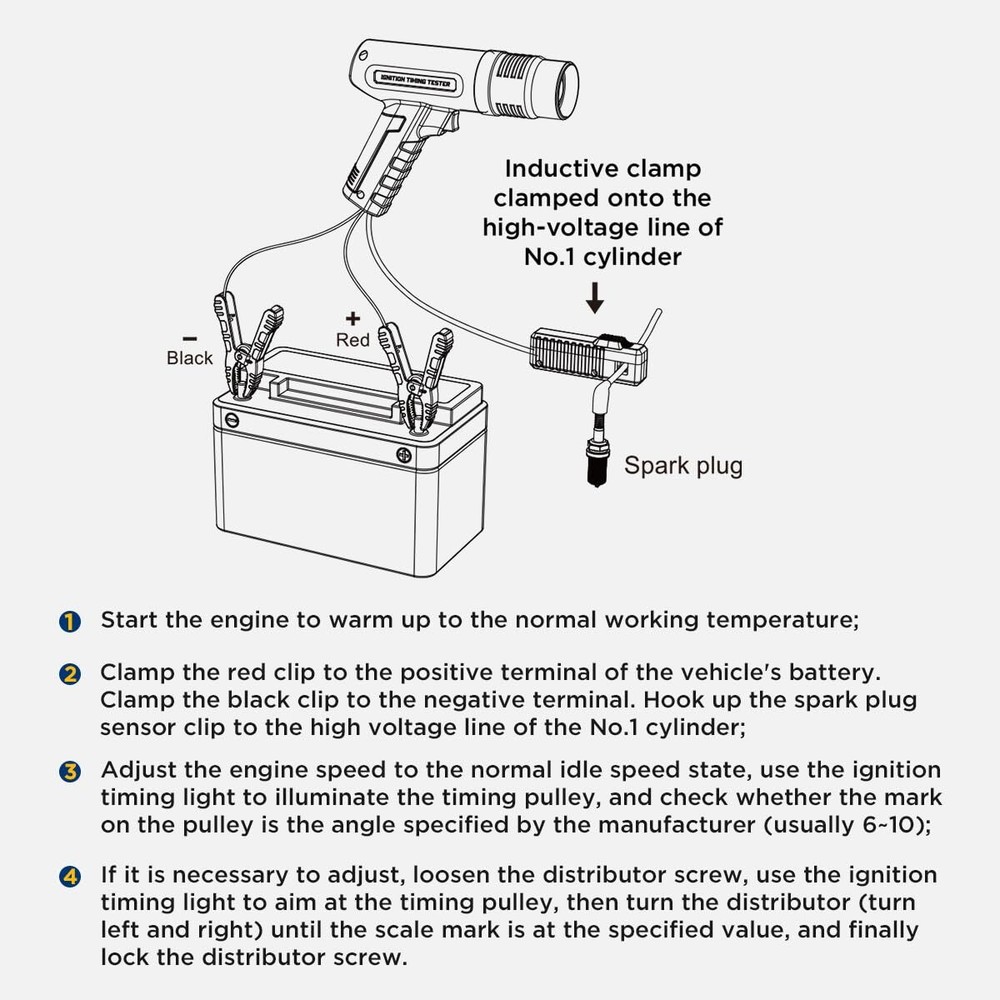 12V Ignition Timing Light Automotive Strong Flash Timing Gun Sliding Sensor Clap