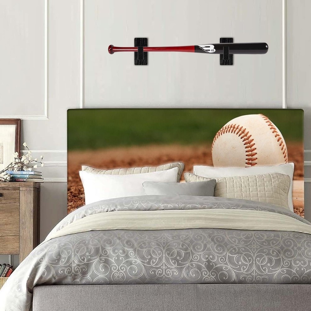 Solid Wood Baseball Bat Display Case - Horizontal Rack, Sturdy Stand, Softball H