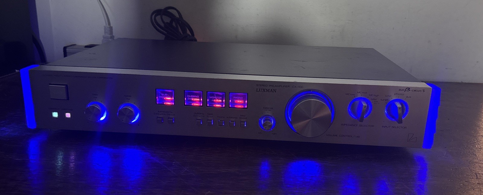 Luxman CX-100 Stereo Preamp -Recapped & Serviced & Custom Blue LED Sounds GREAT