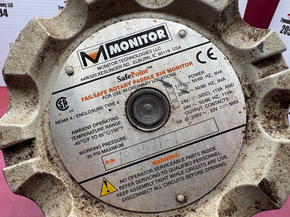 Monitor 1-8511-1 Self-Validating Rotary Bin Level Indicator