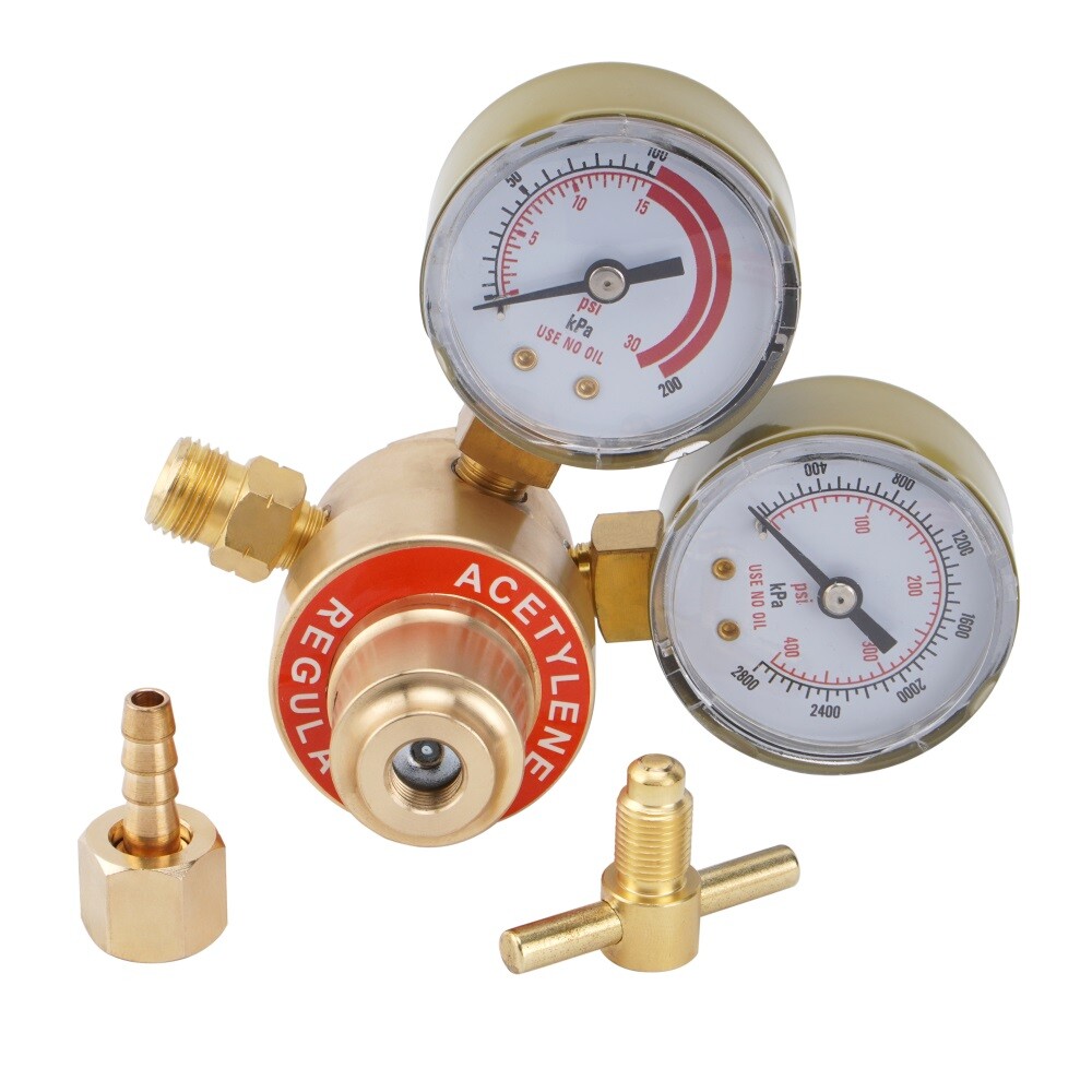 Oxygen Acetylene Gas Regulator Set Welding Cutting Torch Dual Gauge Solid Brass