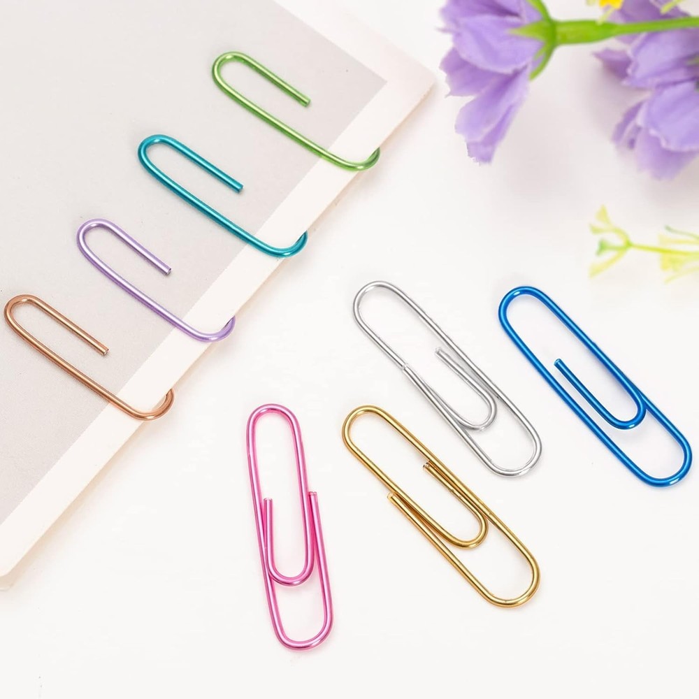 Vibrant 240PCS Medium Colored Paper Clips - Durable & Scratch-Free Design