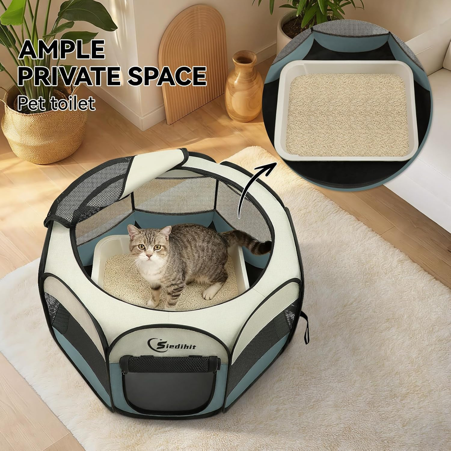 Dog Cat Playpen, Puppy Pet Playpen Indoor for Small Dog Crate Tent Cage Outdoor