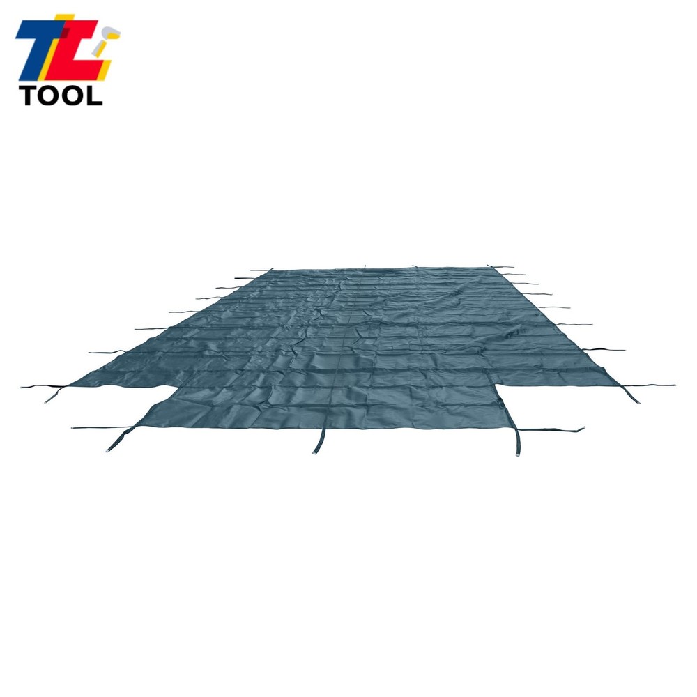 Pool Safety Cover For 20x40ft Rectangular with 4x8ft Center End Step Green Mesh