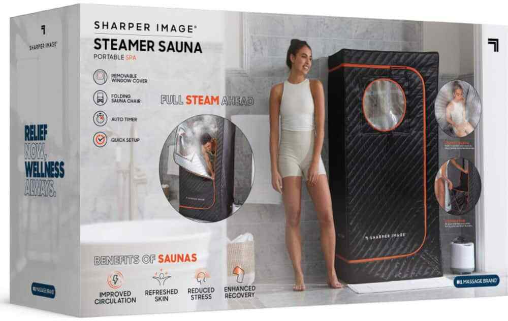 Sharper Image - Steamer Sauna Portable Spa, Includes 2.4L Steam Generator, Fo...
