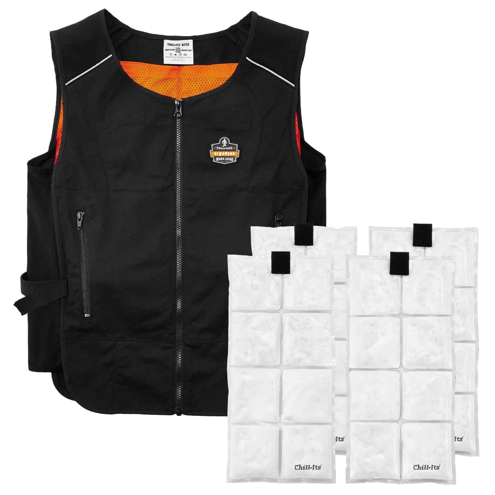 Ergodyne Chill-Its 6260 Lightweight Phase Change Cooling Vest W/ Packs, S/M