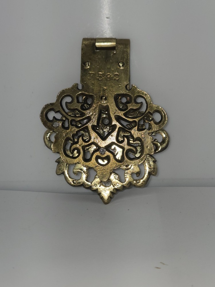 Antique Hinges Ornate Cast Solid Brass Large 6-1/2"