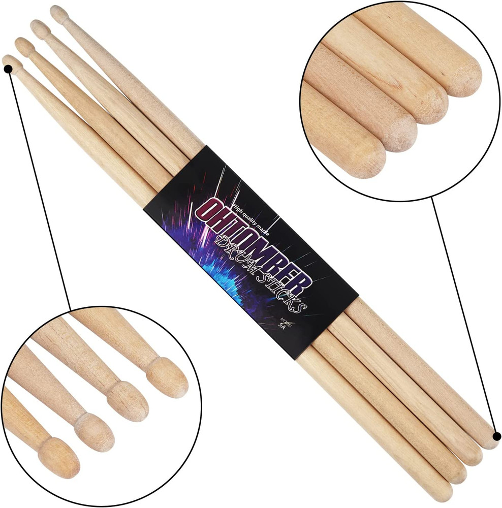 Drum Sticks, 2 Pair 5A Maple Drumsticks