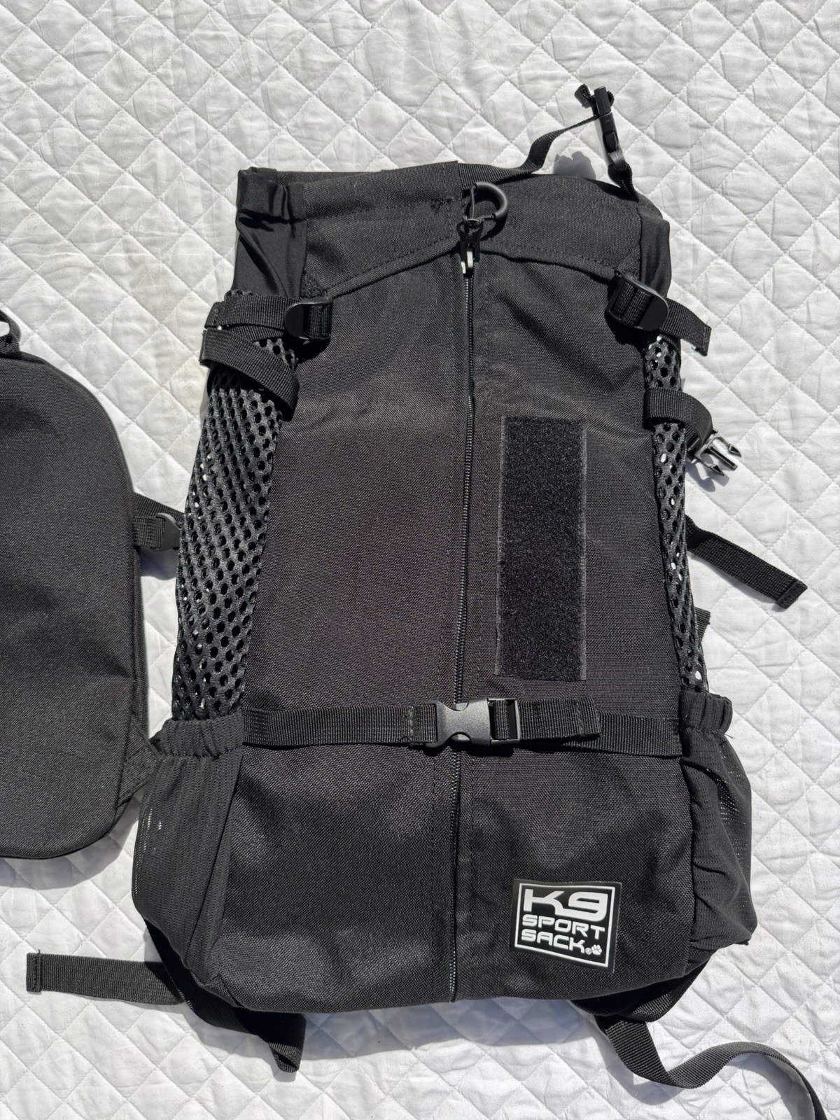 K9 Sport Sack Size Large Backpack Dog Carrier Black W/removable Front Pouch