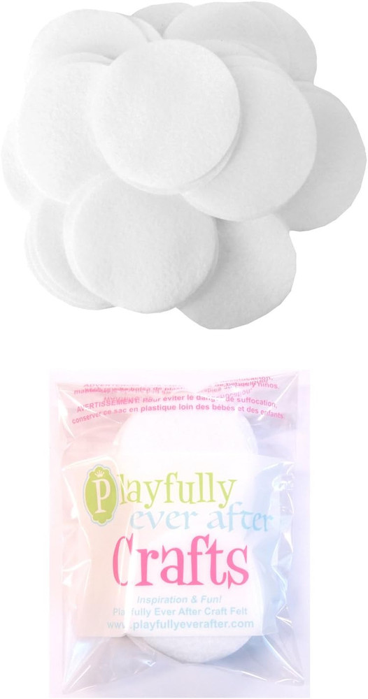 White Craft Felt Circles (3 Inch - 30pc)