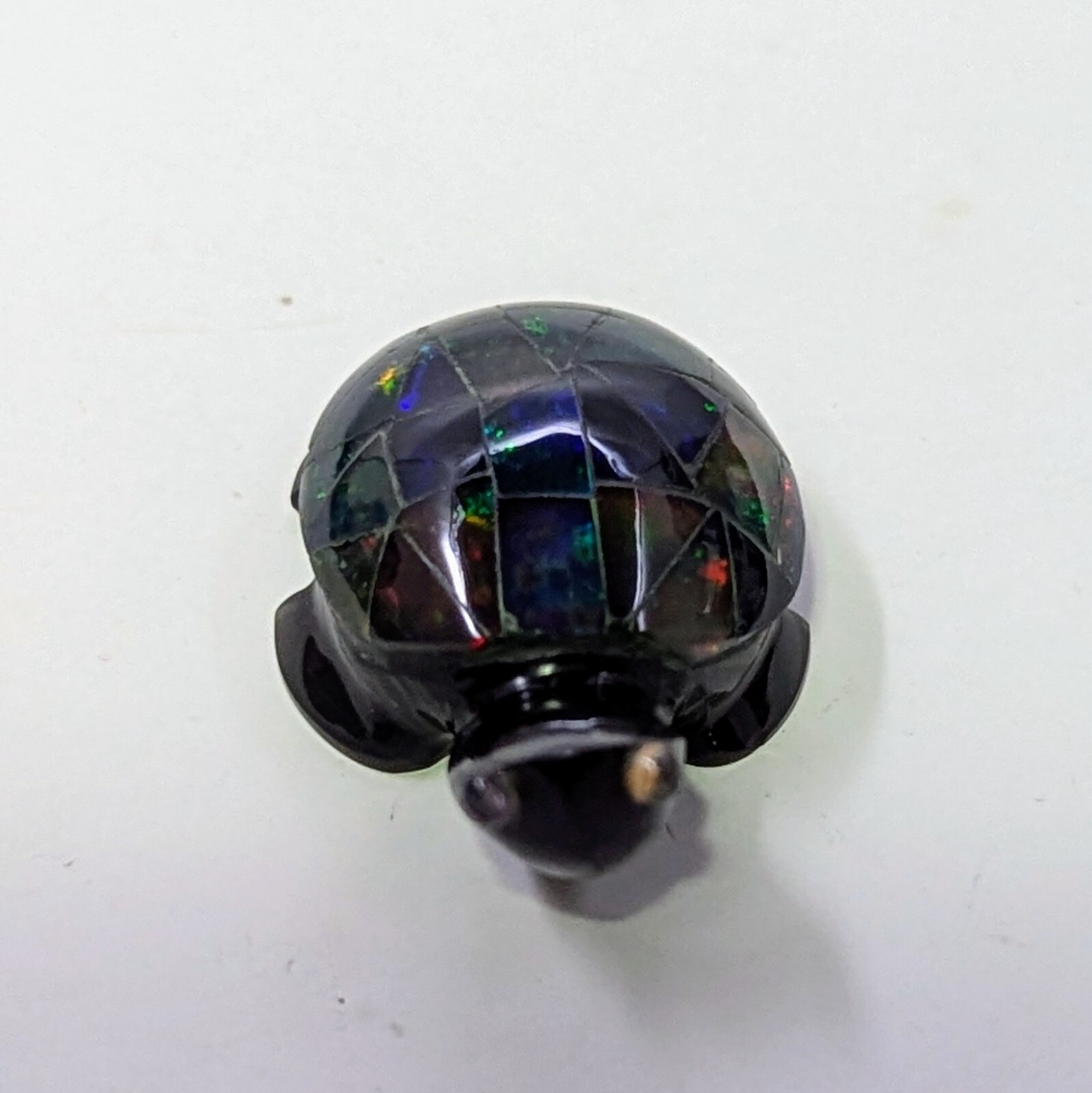 FIREY MEXICAN OPAL TURTLE CARVING 1.25 Inches Long "Stunning Colors"