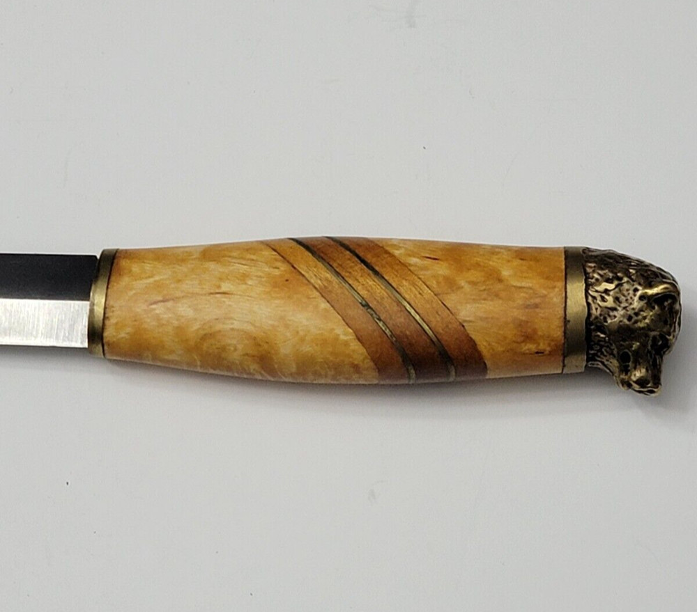 Karhunkynsi Lappitoute Bear Head Puukko Knife leather Sheath E151