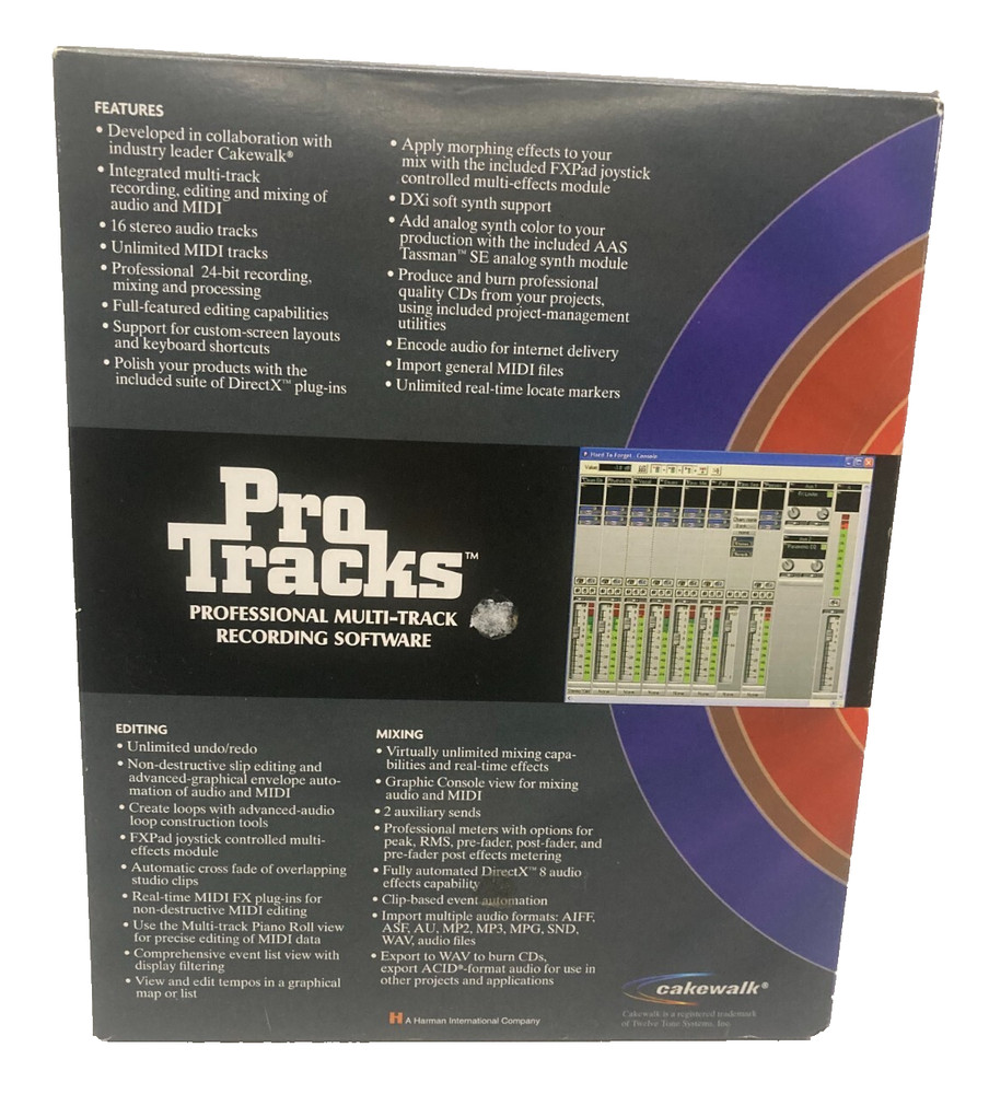 Pro Tracks Professional Multi-Track Recording Software With Users Guide New