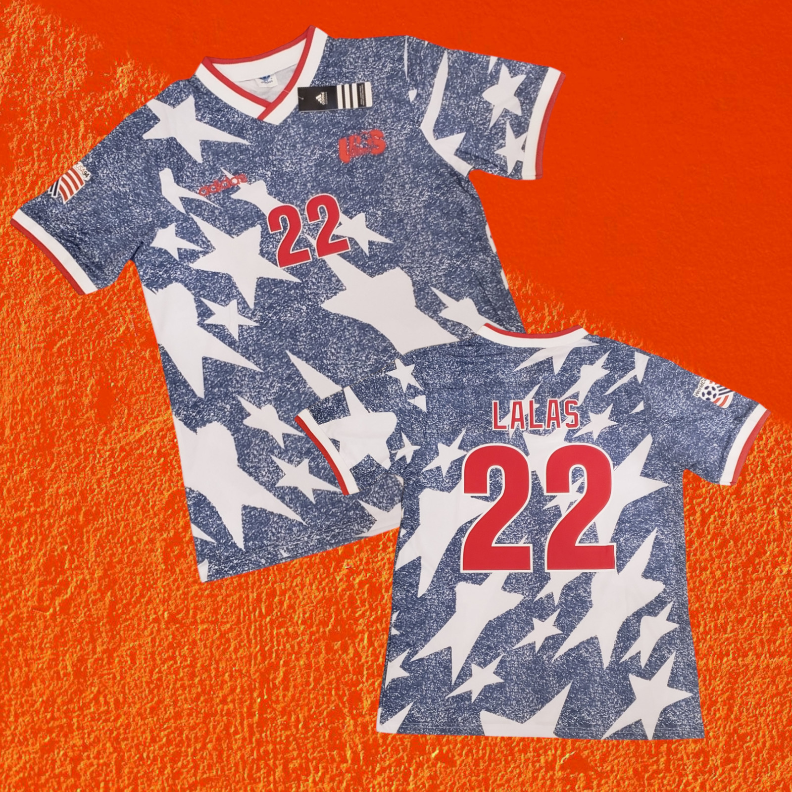 National Team USA Away - World Cup 1994 - Soccer - LALAS #22 - XL (Run Small)