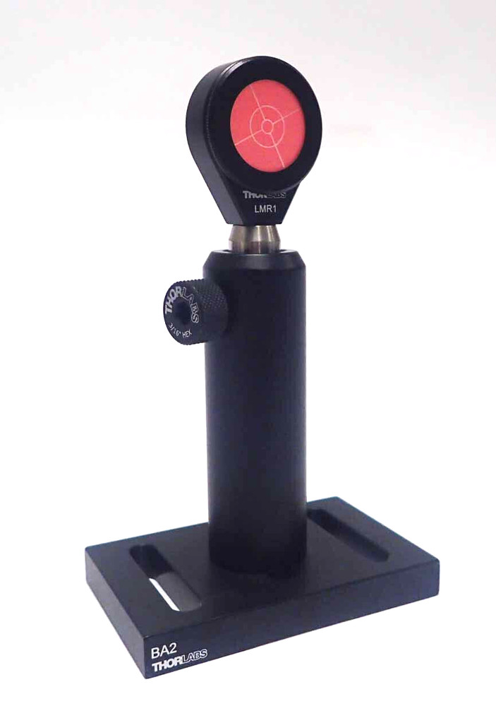 THORLABS FLORESCENT ALIGNMENT DISK / LMR1 FIXED LENS MOUNT & THORLABS POSTHOLDER