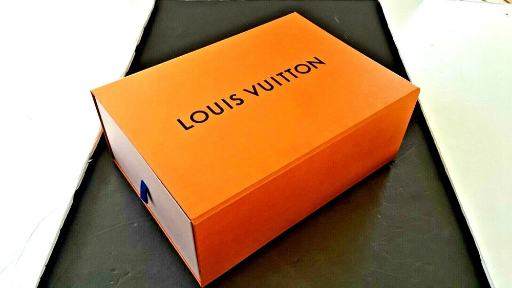 LOUIS VUITTON EMPTY GIFT BOX / LOUIS VUITTON AUTHENTIC ORANGE GIFT BOX FOLDABLE