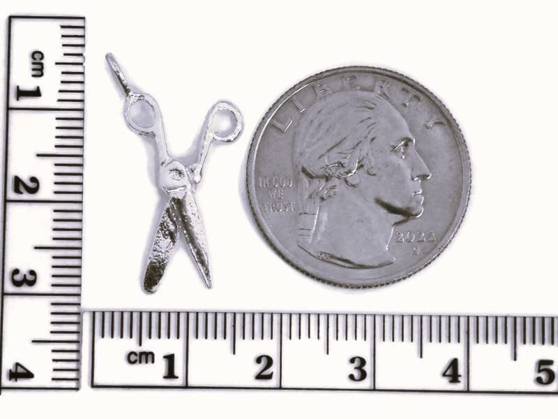 Scissors Charm Pendant .925 Sterling Silver