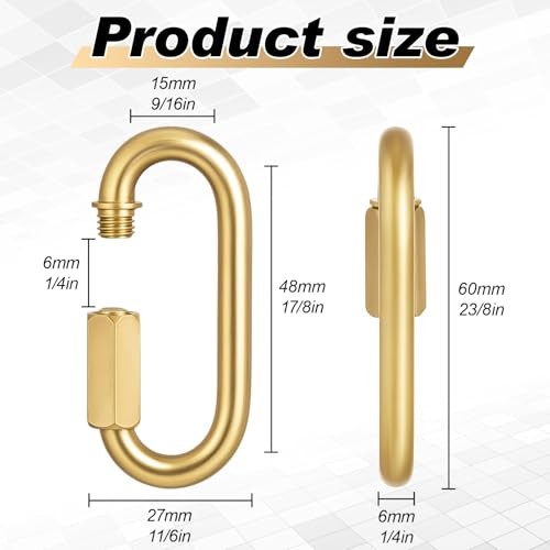 4 Pack Brass Quick Locking Chain Link Threaded Link Chain Connector Clips,