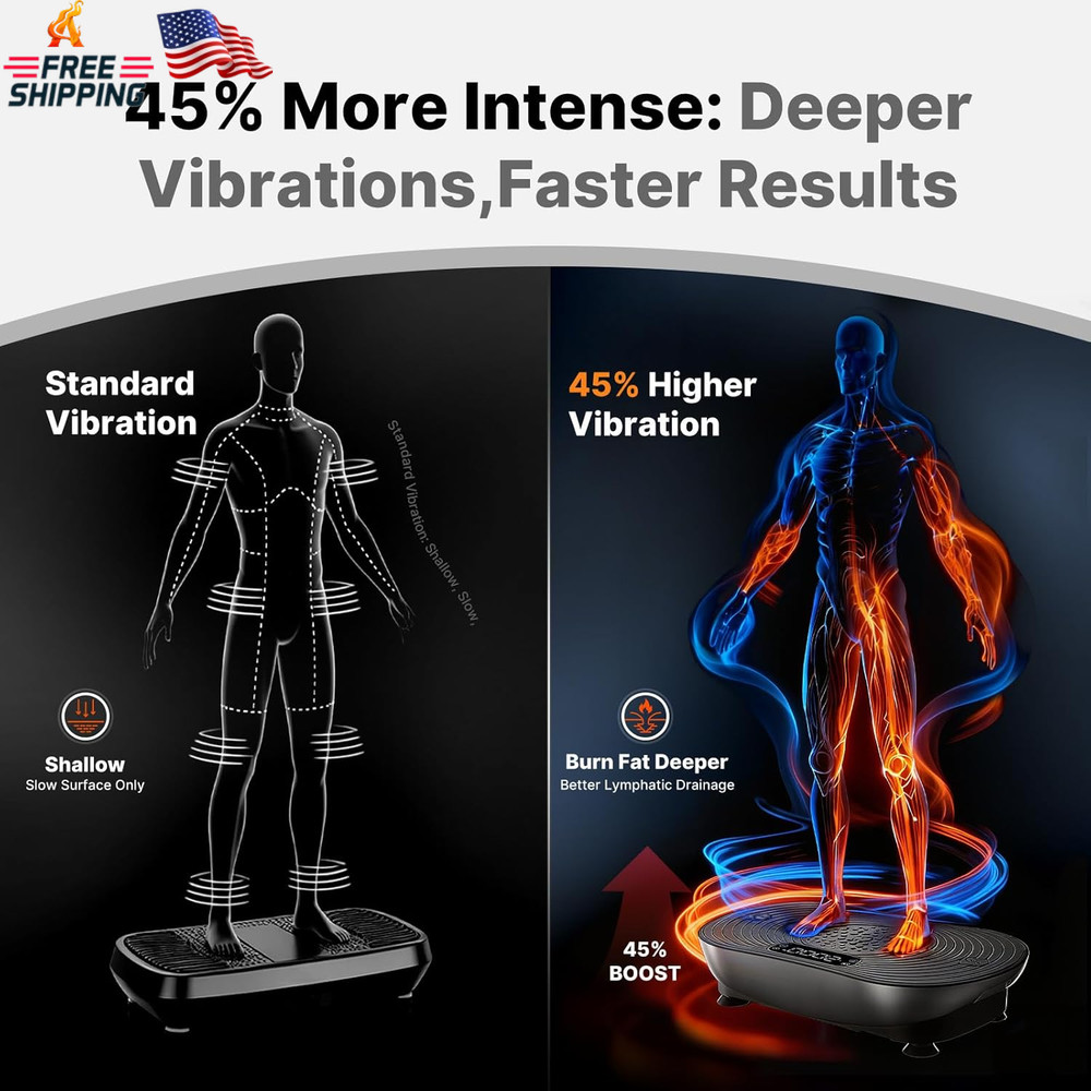 MERACH Vibration Plate Exercise Machine, Vibrating Platform for Lymphatic Draina