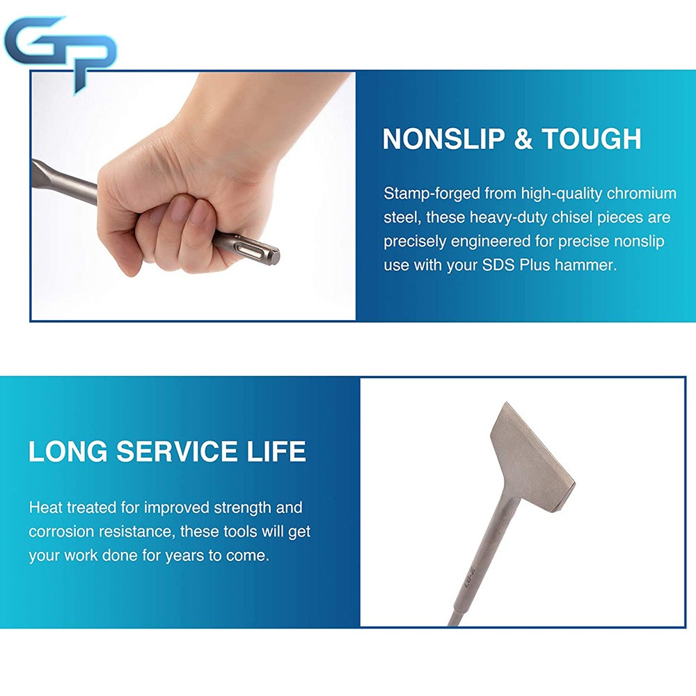 4 Pcs High Quality Flat Chisel Grooving Chisel Point Chisel SDS Plus Chisel Bits