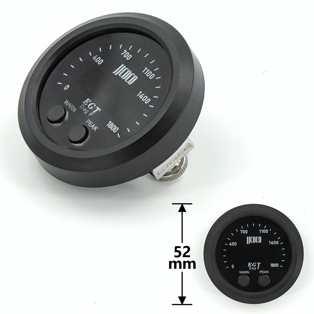 Universal 52MM S-Series Exhaust Temperature Gauge Ultra-Thin Round 0-1800 F