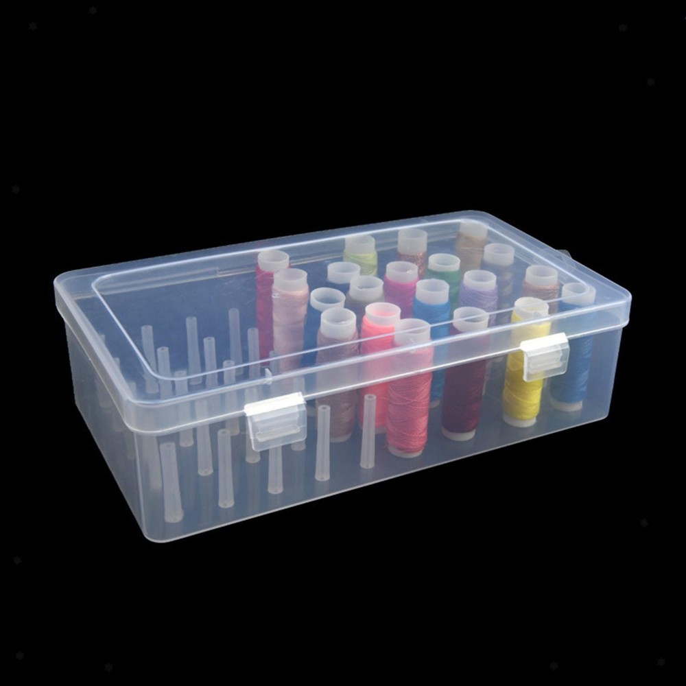 Sewing Thread Storage Box Container Sewing Craft Storage Case Transparent