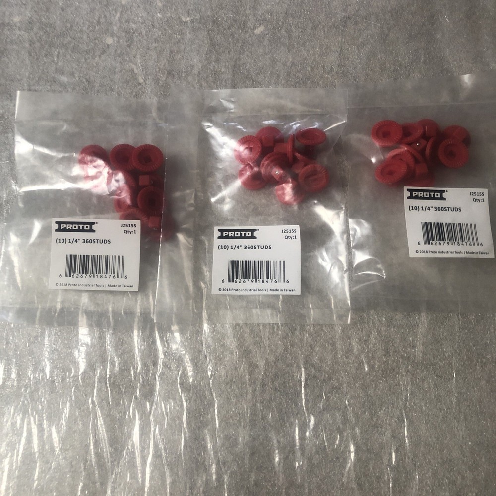 PROTO 1/4” REPLACEMENT SOCKET STUDS RACK RAIL CLIPS 30 TOTAL